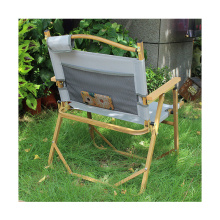 Light Weight Portable Outdoor Camping Chair OEM ODM Heavy Duty Aluminum Frame Beach Chair with Wood Grain Armrest